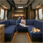 Uaa - housses de coussin trs extensibles pour caravane, jacquard housse banquette camping car avec 2 ...