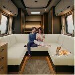 Uaa - housses de coussin trs extensibles pour caravane, jacquard housse banquette camping car avec 2 ...