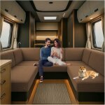 Uaa - housses de coussin trs extensibles pour caravane, jacquard housse banquette camping car avec 2 ...
