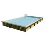Ubbink linea piscine hors sol rectangle bois