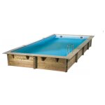 Ubbink linea piscine hors sol rectangle bois