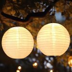 Uiiuy - lot de 2 lampions solaires d'extrieur rsistants aux intempries - 30 cm - led lanternes solaires ...
