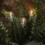 Uiiuy - lot de 3 balises solaires noires à led blanc chaud de 35 cm effet ampoules Uiiuy - lot de 3 balises solaires noires à led blanc chaud de 35 cm effet ampoules