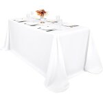 Ulteronixshop - lot de 1 nappe blanche en polyester, 228, 6 x 396, 2 cm, rectangulaire, en tissu polyester ...