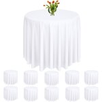 Ulteronixshop - lot de 10 nappes rondes en plastique de 213 cm de diam�tre - couvertures de table blanches ...