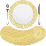 Ulteronixshop - lot de 100 sets de table jetables or ronde, 33cm dessous de table en maille m�tallique ...