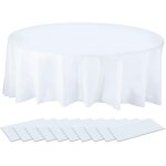 Ulteronixshop - 10pack nappes rondes en plastique couverture de table blanche 84 pouces nappe peva imperm�able ...