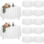 Ulteronixshop - lot de 12 nappe ronde blanche tissu de 228cm, lavable nappes pour tables Ø90 - 180 cm, ...