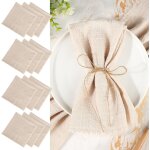 Ulteronixshop - 12 pcs serviette de table, 45x45cm serviettes de table en tissu avec franges, douce serviette ...