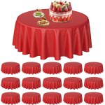 Ulteronixshop - lot de 15 nappes rondes jetables rouges de 213, 4 cm ¿ nappes rondes jetables en plastique ...