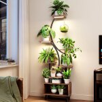 Ulteronixshop - 160cm support pour plantes d'int�rieur avec lampes de croissance, �tag�re � 8 niveaux ...
