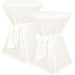 Ulteronixshop - lot de 2 housses de table de bar premium, housses de table de bar ivoire, opaques diam�tre ...