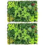 Ulteronixshop - 2 panneaux artificiels de mur vivant, panneaux muraux de plantes d'herbe 60x40 cm, panneaux ...
