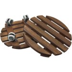 Ulteronixshop - lot de 2 porte plante a roulettes Ø 30cm ¿ lames bois d�aulne fsc 15, 5 mm, roues ...