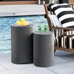 Ulteronixshop - lot de 2 tables d'appoint d'ext�rieur en b�ton rondes avec pois mgo modernes et vintage, ...