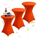 Ulteronixshop - lot de 3 housse mange debout 80x110cm, orange nappe de table haute en spandex pour bistro, ...