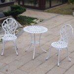 Ulteronixshop - lot de 3 meubles de jardin en aluminium casting tavern - 2 chaises avec design ornemental ...