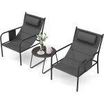 Ulteronixshop - 3pcs salon de jardin exterieur 2 personnes, table avec chaises d'ext�rieur avec porche, ...