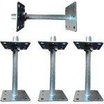 Ulteronixshop - lot de 4 pieds poteaux r�glables de pergola en acier galvanis� robuste de 4 mm d'�paisseur ...