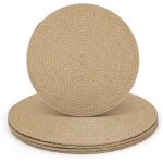 Ulteronixshop - lot de 4 sets de table naturelle ronde tress�, dessous table antid�rapants en paille ...