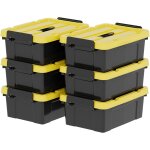 Ulteronixshop - lot de 6 bo�tes de rangement en plastique avec couvercles, poign�e et boucles de verrouillage ...