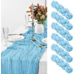 Ulteronixshop - lot de 6 chemins de table en etamine bleu ciel, 3 m x 88, 9 cm, d�coration de table rustique ...