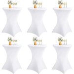 Ulteronixshop - lot de 6 nappes � coins carr�s extensibles en spandex pour cocktail table haute ajust�e ...