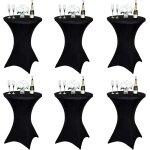 Ulteronixshop - lot de 6 noir housse mange debout, 80 x 110 cm, noir nappe extensibles en spandex