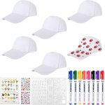 Ulteronixshop - 6 pi�ces diy casquette de baseball � peindre coton blanc chapeau de graffiti pour enfants ...