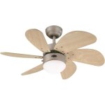 Ulteronixshop - 78158 ventilateur de plafond d'int�rieur � six pales et une lampe turbo swirl de 76 cm, ...