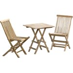 Ulteronixshop - ambientehome - ensemble 3 pi�ces salon de jardin en teck, table carr�e pliante 40 x 60 ...