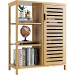 Ulteronixshop - armoire de sol de salle de bain, organisateur de rangement en bambou avec 1 porte et ...
