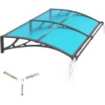 Ulteronixshop - auvent de porte d'entr�e 100x200cm toit marquise en polycarbonate porte r�sistante toit ...