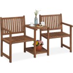 Ulteronixshop - banc de jardin avec table int�gr�e, 2 places, banquette, robuste, en bois, balcon, hlp ...