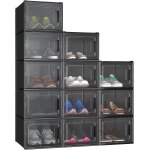 Ulteronixshop - bo�te � chaussures, lot de 12 boite rangement chaussures en platique transparente, empilable ...