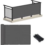 Ulteronixshop - brise - vue pour balcon de 0, 9 x 3 m ¿ charbon de bois (hdpe) ¿ protection uv ¿ r�sistant ...