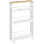Ulteronixshop - chariot de rangement, desserte de � 4 niveaux avec poign�e, desserte cuisine roulettes ...