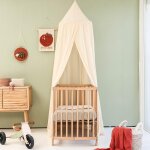 Ulteronixshop - ciel de lit beige cr�me enfant baldaquin rond pour chambre b�b� & enfant moustiquaire ...