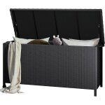 Ulteronixshop - coffres de rangement 480 l, resine tressee bo�te a coussins avec poign�es et roues, d�placer ...