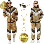 Ulteronixshop - costume disco pour homme et femme ¿ tenue r�tro des ann�es 70, 80 et 90 ¿ surv�tement ...