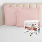 Ulteronixshop - coton peign� set de 2 taies d'oreiller 65x65 cm rose clair, 100% coton longue tige 400 ...
