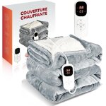 Ulteronixshop - couverture chauffante plaid chauffant electrique 160�130 cm en flanelle & polaire, 6 ...