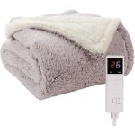 Ulteronixshop - couverture chauff�e electrique de laine de faux agneau rose violet - r�glage de temp�rature ...