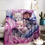 Ulteronixshop - couverture avec motif chat 130x150, douce et duveteux douillette de canap� de chat couverture, ...