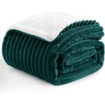Ulteronixshop - couverture polaire sherpa 150x200cm vert fonc�, couverture en flanelle �paisse couche ...
