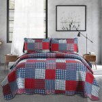 Ulteronixshop - couvre - lit r�versible l�ger en patchwork avec 2 taies d'oreiller pour homme rouge / ...
