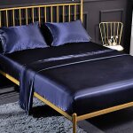 Ulteronixshop - ensemble 4 pi�ces de draps de lit en satin couleur unie 1 x drap housse 160x200 cm 2 ...