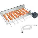 Ulteronixshop - ensemble de brochettes en acier inoxydable, r�tissoire �lectrique, gril � r�tisserie, ...