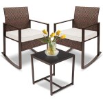 Ulteronixshop - ensemble de meubles de bistrot � bascule, 3 pi�ces, chaise � bascule d'ext�rieur en osier ...