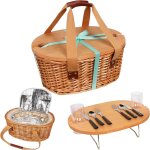 Ulteronixshop - ensemble de paniers de pique - nique en osier pour 2 personnes avec mini table de pique ...